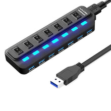 Load image into Gallery viewer, 7 Ports USB 3.0 HUB Independent Switching Splitter, Splitter