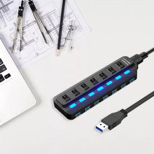 Load image into Gallery viewer, 7 Ports USB 3.0 HUB Independent Switching Splitter, Splitter