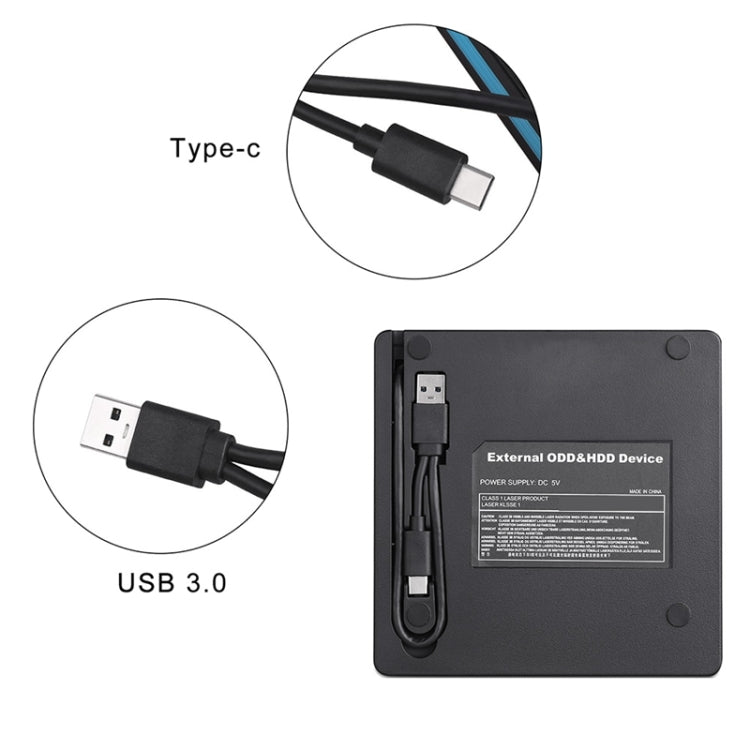 Universal Optical Drive Type-C USB 3.0 External DVD/CD/VCD Burner RW SVCD Drive Player, Universal Optical Drive