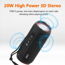 Load image into Gallery viewer, T&amp;G TG227 Outdoor Portable Waterproof Bluetooth Music Speaker with LED Support FM / TF / USB