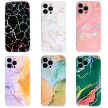 Load image into Gallery viewer, Laser Marble TPU Phone Case, For iPhone 13 Pro Max, For iPhone 13 Pro, For iPhone 13, For iPhone 12 Pro Max, For iPhone 12, For iPhone 11 Pro Max, For iPhone 11 Pro, For iPhone 11