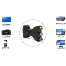 Load image into Gallery viewer, Gold-plated HDMI Male to 3 RGB RCA Video Audio Adapter AV Component Converter for DVD Projector, HDMI