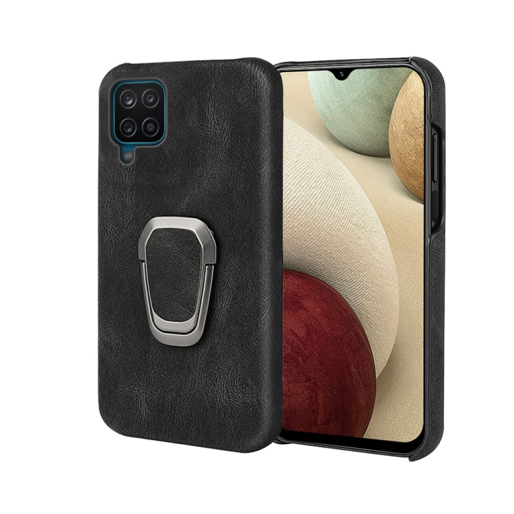 Ring Holder PU Phone Case For Samsung Galaxy A12