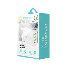 Load image into Gallery viewer, QC-04 QC3.0 + 3 x USB2.0 Multi-ports Charger with 3A USB to 8 Pin Data Cable, UK Plug