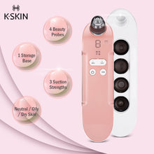 Load image into Gallery viewer, K-SKIN 3 Level Intensity Blackhead Removal Pore Cleaner Suction Rechargeable Black Spot Cleaner Facial Cleaning Machine, KD803A