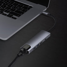 Load image into Gallery viewer, 5 in 1 USB Type-C to RJ45+USB3.0 x 2+PD+HDMI HUB Adapter, RJ45+USB3.0 x 2+PD+HDMI