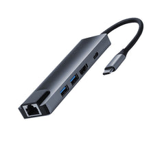 Load image into Gallery viewer, 5 in 1 USB Type-C to RJ45+USB3.0 x 2+PD+HDMI HUB Adapter, RJ45+USB3.0 x 2+PD+HDMI