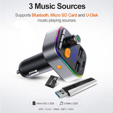 Load image into Gallery viewer, T48C Car Bluetooth 5.0 Fm Transmitter Kit Dual USB with Type-C 5V 2.4A Car Charger, T48C