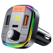 Load image into Gallery viewer, T832 Car Bluetooth FM Transmitter Colorful Light MP3 Player Powerful Quick Charger QC3.0, T832