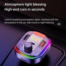 Load image into Gallery viewer, T832 Car Bluetooth FM Transmitter Colorful Light MP3 Player Powerful Quick Charger QC3.0, T832