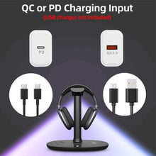 Load image into Gallery viewer, B-15A 4 in 1 Headset Holder Wireless Charger for Smart Phone &amp; iWatch &amp; Airpods