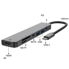 Load image into Gallery viewer, UC902 7-in-1 Multi-function HDMI+SD/TF+USB x 2+Type-C+PD to USB-C / Type-C Aluminum Alloy HUB