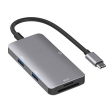 Load image into Gallery viewer, 5 in 1 Data Read HUB Adapter with SD / TF / CF Card, Dual USB3.0 Ports, Dual USB3.0+SD / TF / CF Card
