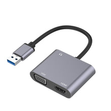 Load image into Gallery viewer, 3 in 1 USB to HDMI / VGA / Audio HUB Adapter