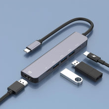 Load image into Gallery viewer, 6-in-1 Type-C to HDMI + PD + Type-C + USB3.0 + USB2.0 x 2 Docking Station HUB Adapter