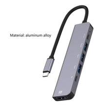 Load image into Gallery viewer, 6-in-1 Type-C to HDMI + PD + Type-C + USB3.0 + USB2.0 x 2 Docking Station HUB Adapter