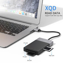 Load image into Gallery viewer, 6-in-1 USB 3.0 to USB3.0 x 2+CF Card+TF Card+SD Card+XQD Card HUB Adapter