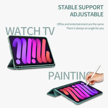 Load image into Gallery viewer, Tri-Fold Holder Leather Smart Tablet Case, For iPad mini 6 / mini 2024