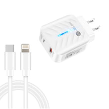 Load image into Gallery viewer, PD03 20W PD3.0 + QC3.0 USB Charger with Type-C to 8 Pin Data Cable, US Plug, US Plug + Type-C to 8 Pin Cable