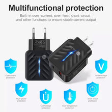 Load image into Gallery viewer, PD03 20W PD3.0 + QC3.0 USB Charger with Type-C to 8 Pin Data Cable, EU Plug, EU Plug + Type-C to 8 Pin Cable