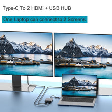 Load image into Gallery viewer, 4 in 1 Type-C to Dual HDMI + USB + Type-C HUB Adapter