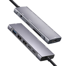 Load image into Gallery viewer, 9-in-1 USB Type-C to HDMI+USB3.0x3+Type-C+PD+SD/TF+Audio HUB Adapter, HDMI+USB3.0x3+Type-C+PD+SD/TF+Audio to Type-C
