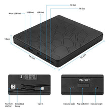 Load image into Gallery viewer, Multi-Functional External DVD Drive USB3.0 CD DVD +/-RW Burner with SD Slot