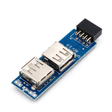 Load image into Gallery viewer, 9 Pin PC Motherboard to 2 x USB 2.0 Female Converter for Dongle, Wireless Mouse Receiver