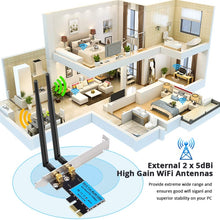 Load image into Gallery viewer, 1200Mbps 5G / 2.4G Dual Band PCIe Wireless Network Card