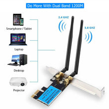 Load image into Gallery viewer, 1200Mbps 5G / 2.4G Dual Band PCIe Wireless Network Card