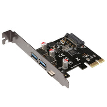 Load image into Gallery viewer, USB 3.1 Type-C PCIe to Type-C and Type A 3.0 Expansion Card USB PCI Express Riser Card