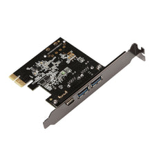 Load image into Gallery viewer, USB 3.1 Type-C PCIe to Type-C and Type A 3.0 Expansion Card USB PCI Express Riser Card