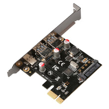 Load image into Gallery viewer, USB 3.1 Type-C PCIe to Type-C and Type A 3.0 Expansion Card USB PCI Express Riser Card
