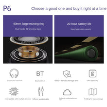 Load image into Gallery viewer, Fingertime P6 Bluetooth 5.1 Wireless Stereo Headset with Microphone