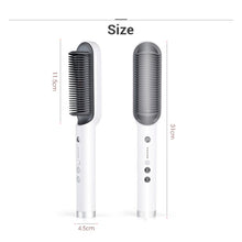 Load image into Gallery viewer, K-SKIN KD380 Hair Straightener Electric Straight Hair Curler Comb Brush PTC Heating Ceramic Straight Hair Brush, UK Plug, Black, UK Plug, White, EU Plug, Black, EU Plug, White
