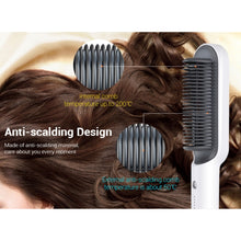 Load image into Gallery viewer, K-SKIN KD380 Hair Straightener Electric Straight Hair Curler Comb Brush PTC Heating Ceramic Straight Hair Brush, UK Plug, Black, UK Plug, White, EU Plug, Black, EU Plug, White