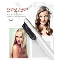 Load image into Gallery viewer, K-SKIN KD380 Hair Straightener Electric Straight Hair Curler Comb Brush PTC Heating Ceramic Straight Hair Brush, UK Plug, Black, UK Plug, White, EU Plug, Black, EU Plug, White