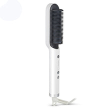 Load image into Gallery viewer, K-SKIN KD380 Hair Straightener Electric Straight Hair Curler Comb Brush PTC Heating Ceramic Straight Hair Brush, UK Plug, Black, UK Plug, White, EU Plug, Black, EU Plug, White