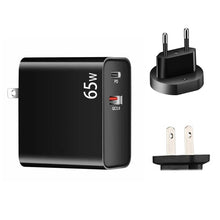 Load image into Gallery viewer, PD-65W USB-C / Type-C + QC3. 0 USB Laptop Charging Adapter, EU Plug / US Plug, EU Plug / US Plug