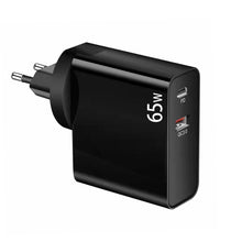 Load image into Gallery viewer, PD-65W USB-C / Type-C + QC3. 0 USB Laptop Charging Adapter, EU Plug / US Plug, EU Plug / US Plug