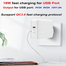Load image into Gallery viewer, PD-65W USB-C / Type-C + QC3. 0 USB Laptop Charging Adapter, EU Plug / US Plug, EU Plug / US Plug