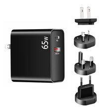 Load image into Gallery viewer, PD-65W USB-C / Type-C + QC3. 0 USB Laptop Charging Adapter, AU Plug / US Plug / EU Plug / UK Plug, AU Plug / US Plug / EU Plug / UK Plug