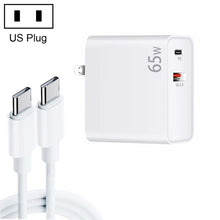 Load image into Gallery viewer, PD-65W USB-C / Type-C + QC3. 0 USB Laptop Charging Adapter + 2m USB-C / Type-C to USB-C / Type-C Data Cable Set, US Plug, USB-C / Type-C Cable, US Plug