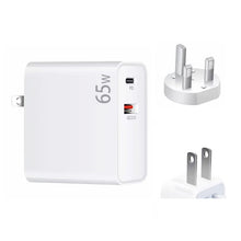 Load image into Gallery viewer, PD-65W USB-C / Type-C + QC3. 0 USB Laptop Charging Adapter, UK Plug / US Plug, UK Plug / US Plug