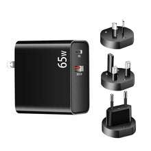 Load image into Gallery viewer, PD-65W USB-C / Type-C + QC3. 0 USB Laptop Charging Adapter + 2m USB-C / Type-C to USB-C / Type-C Data Cable Set, EU Plug / AU Plug / US Plug / UK Plug, USB-C / Type-C Cable, EU Plug / AU Plug / US Plug / UK Plug