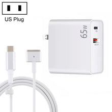 Load image into Gallery viewer, PD-65W USB-C / Type-C + QC3. 0 USB Laptop Charging Adapter + 1.8m USB-C / Type-C to MagSafe 2 / T Head Data Cable, US Plug, MagSafe 2 / T Cable, US Plug