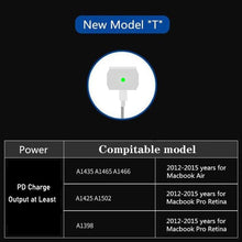 Load image into Gallery viewer, PD-65W USB-C / Type-C + QC3. 0 USB Laptop Charging Adapter + 1.8m USB-C / Type-C to MagSafe 2 / T Head Data Cable, US Plug, MagSafe 2 / T Cable, US Plug