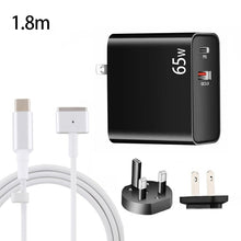Load image into Gallery viewer, PD-65W USB-C / Type-C + QC3. 0 USB Laptop Charging Adapter + 1.8m USB-C / Type-C to MagSafe 2 / T Head Data Cable, UK Plug / US Plug, MagSafe 2 / T Cable, UK Plug / US Plug