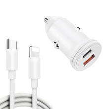 Load image into Gallery viewer, WKN-707 PD 20W USB-C / Type-C + QC 3.0 25W USB Mini Car Charger with USB-C / Type-C to 8 Pin Data Cable, Cable Length: 1m