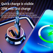 Load image into Gallery viewer, WKN-707 PD 20W USB-C / Type-C + QC 3.0 25W USB Mini Car Charger with USB-C / Type-C to 8 Pin Data Cable, Cable Length: 1m